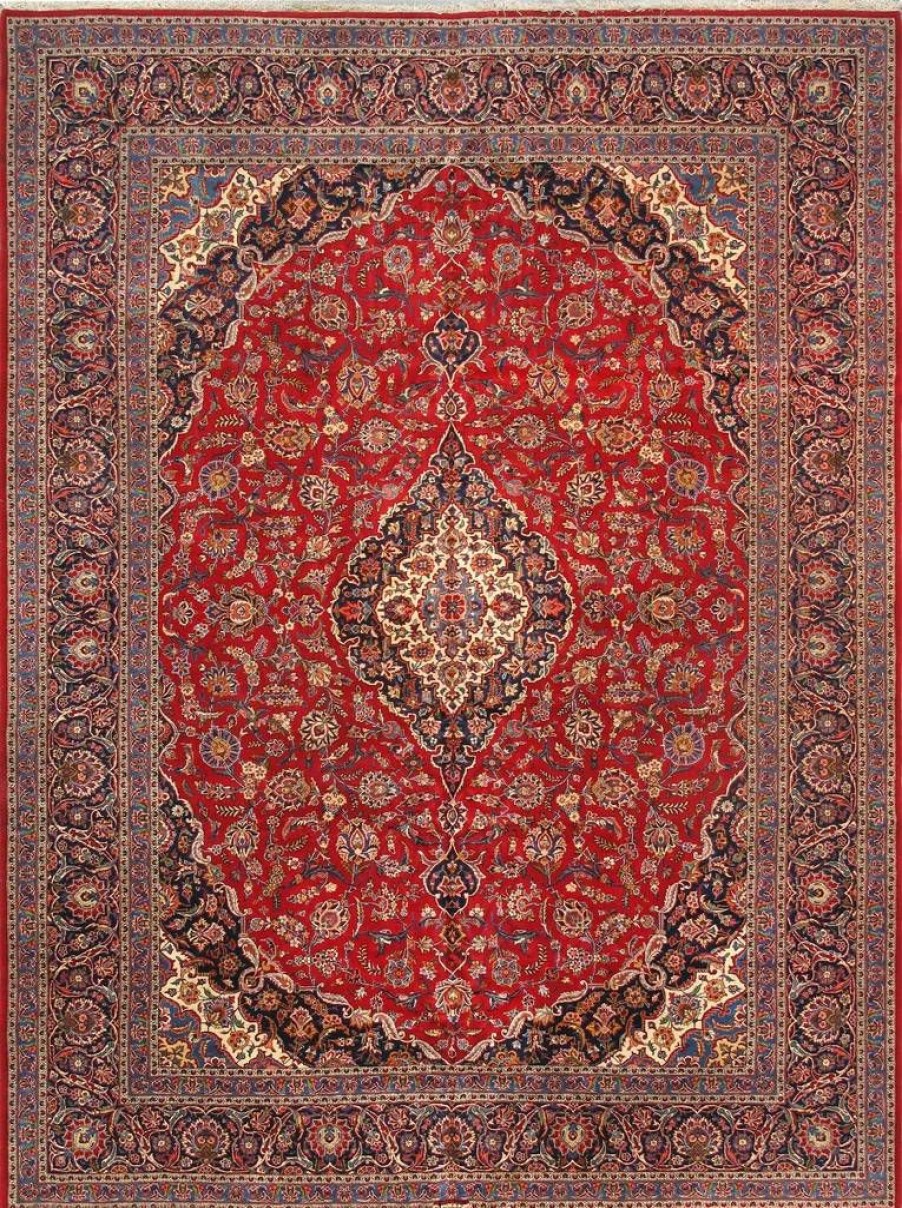 Clearance * Clearance Sale Pasargad Home Antique Kashan Collection Lamb'S Wool Area Rug-10 5 X 14 0 , Red Pasargad Home 17535