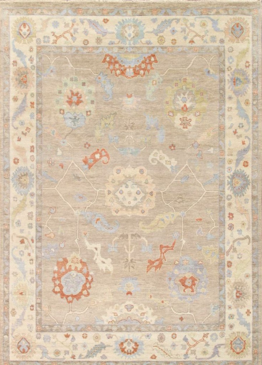 Wholesale * Limit Offer Pasargad Home Oushak Collection Hand-Knotted Wool Area Rug- 9 1 X 11'11" , Beige-Ivory Pasargad Psf-06 9 12