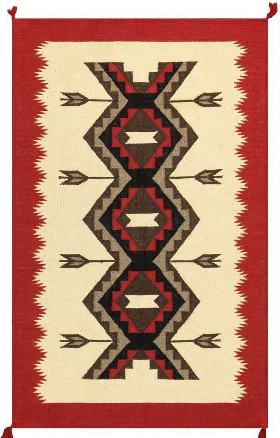 Clearance * Hot Sale Pasargad Home Navajo Style Handwoven Wool Ivory Area Rug 3 1 X 4'11" Pasargad Home Pnt-261 3 5