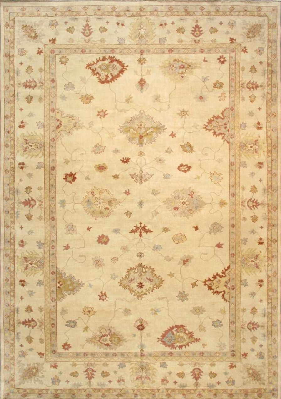 New * Wholesale Pasargad Home Oushak Collection Hand-Knotted Wool Area Rug-12 1 X 17 2 , Ivory Pasargad Home 033221