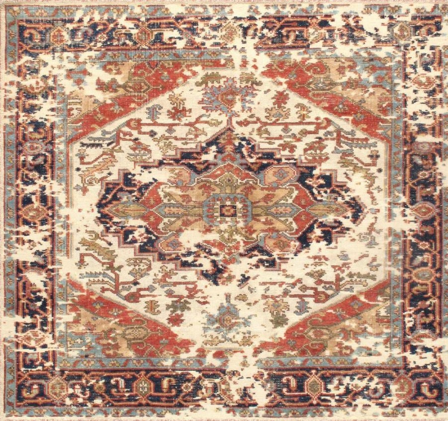 New * Crazy Deals Pasargad Home Serapi Collection Hand-Knotted Ivory/Navy Wool Area Rug- 8 0 X 8 1 Pasargad Home Pmh-1 8 8