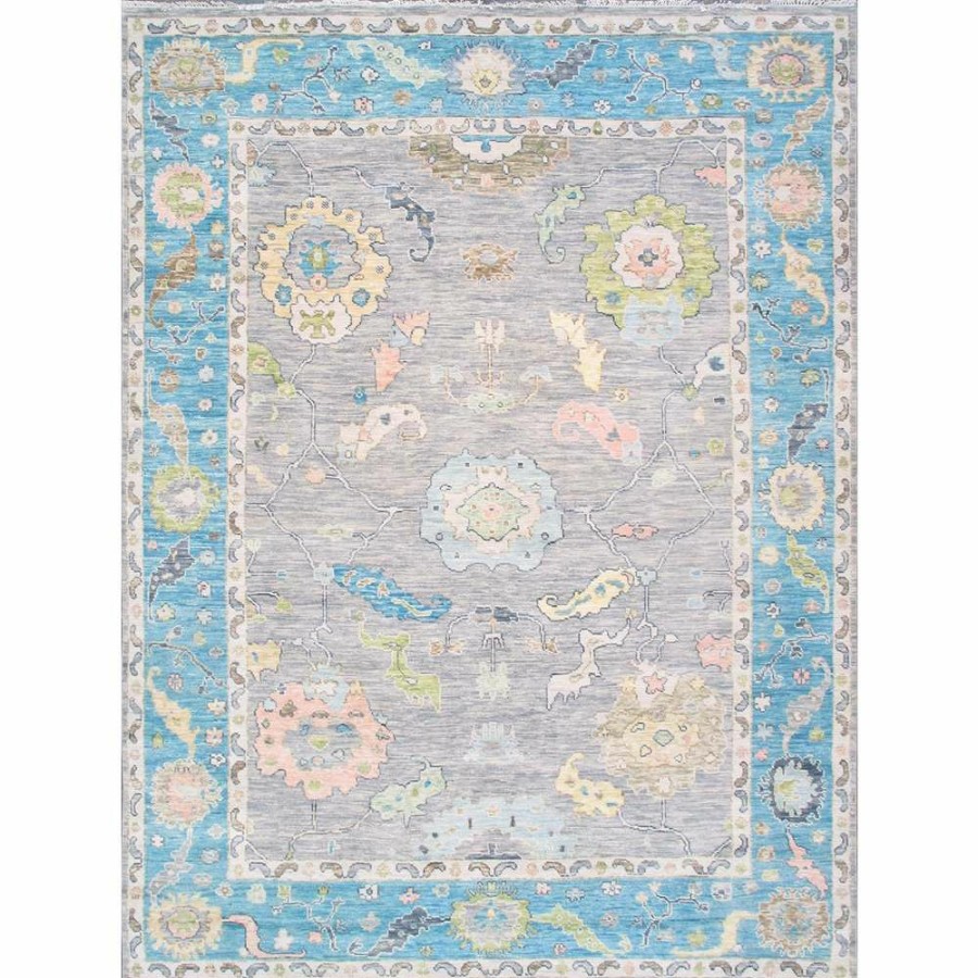 Wholesale * Oushak Hand-Knotted Silver Wool Area Rug-9 2" X 12 2" Hot Selling Pasargad Home