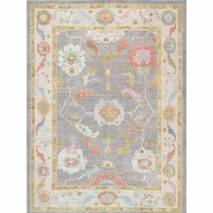 Clearance * Turkish Oushak Hand-Knotted Taupe Wool Area Rug-8'10" X 12 0" Fashionable Pasargad Home