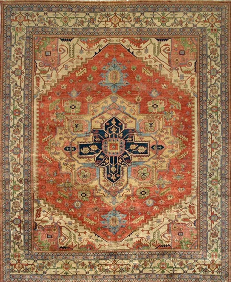 Hot * Classical Pasargad Home Serapi Collection Hand-Knotted Rust/Ivory Wool Area Rug- 8'10" X 9 1 Pasargad Home Pb-10B Ivo 9 9