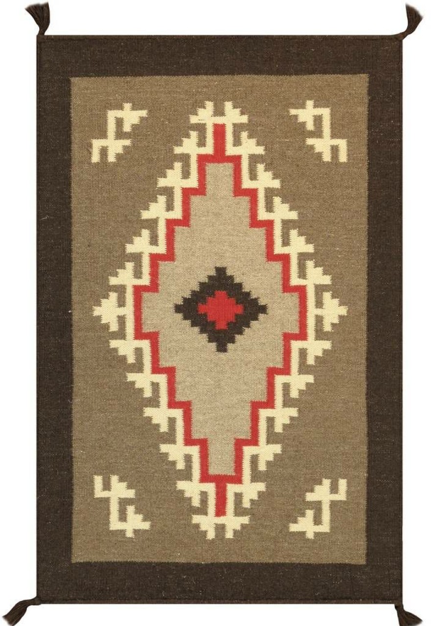 Clearance * Hot Sell Pasargad Home Navajo Style Handwoven Wool Mocha Area Rug 2 6 X 3'11" Pasargad Home Pnt-269 3 4