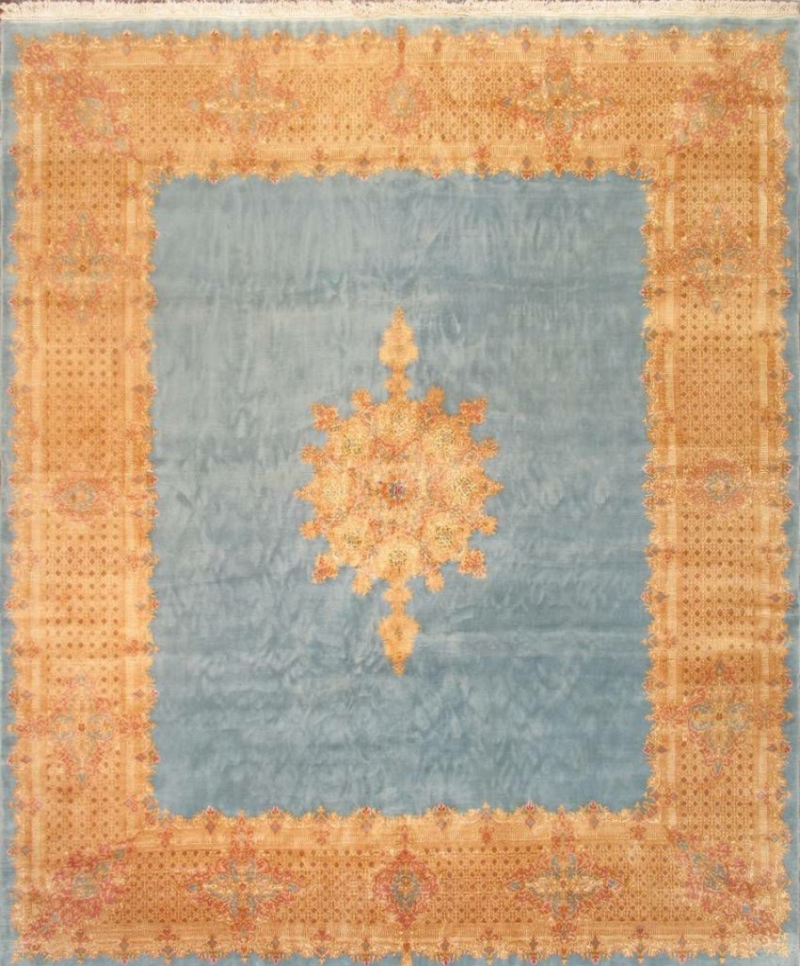 Clearance * Classical Pasargad Home Antique Kerman Collection Lamb'S Wool Area Rug-11 9 X 13 8 , L. Blue Pasargad Home 23220