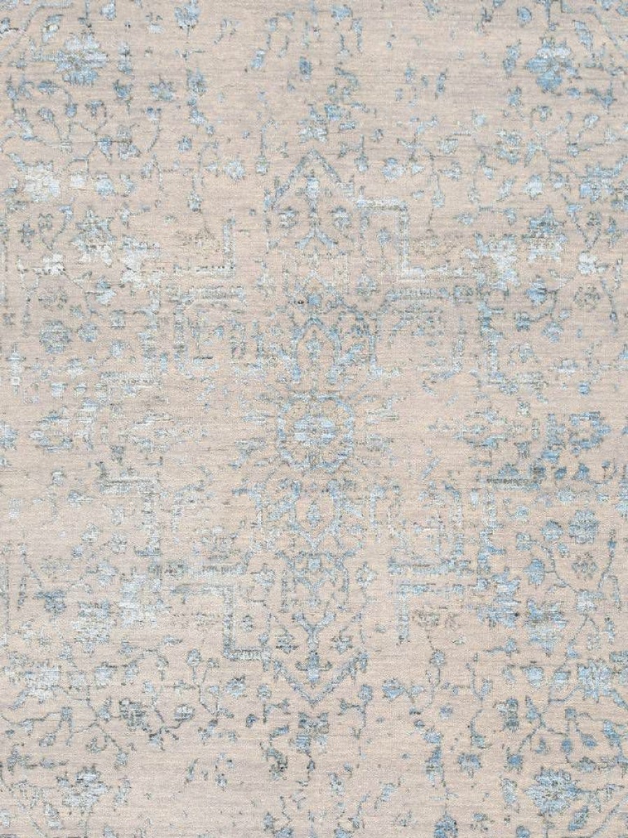 Online * Crazy Deals Pasargad Home Transitional Collection Hand Knotted Bsilk & Wool Area Rug, 5'11" X 9 0 , Silver/L. Blue Pasargad Home Pdc-245 6 9