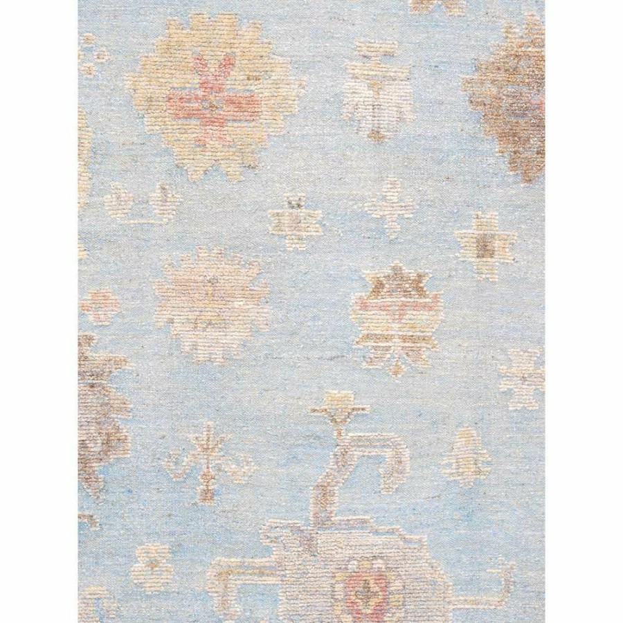 Hot * Oushak Hand-Knotted L. Blue Wool Area Rug-9 3" X 12 1" Excellent Pasargad Home