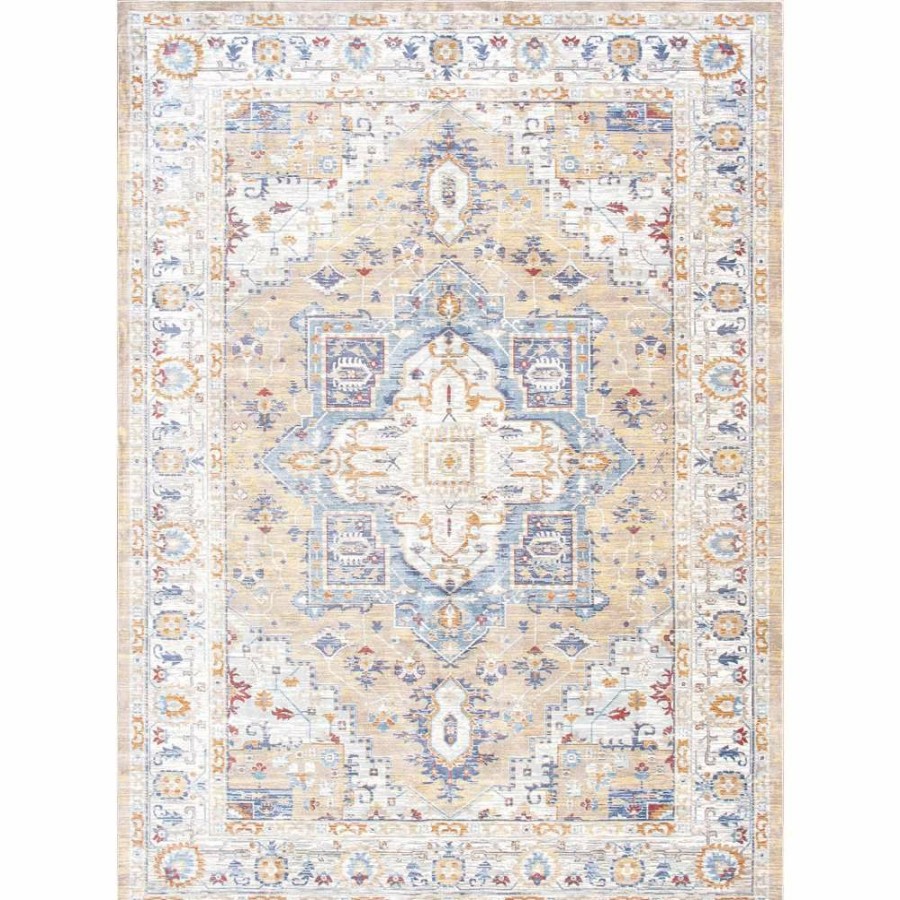 Best * Turkish Heritage Design Floral Gold Area Rug-10 0" X 14 0" Hot Sell Pasargad Home