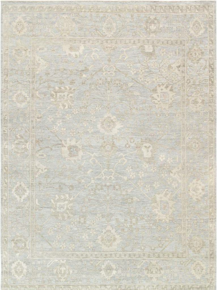 Online * Promotions Pasargad Home Oushak Collection Hand-Knotted Wool Area Rug, 6 1 X 9 1 , L. Blue Pasargad Home Paj-214F 6 9