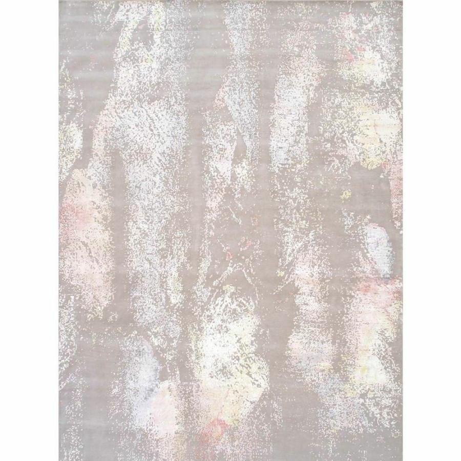 Wholesale * Modern Hand-Knotted Taupe Tencel Silk & Wool Area Rug- 9 0" X 12 2" Limit Offer Pasargad Home