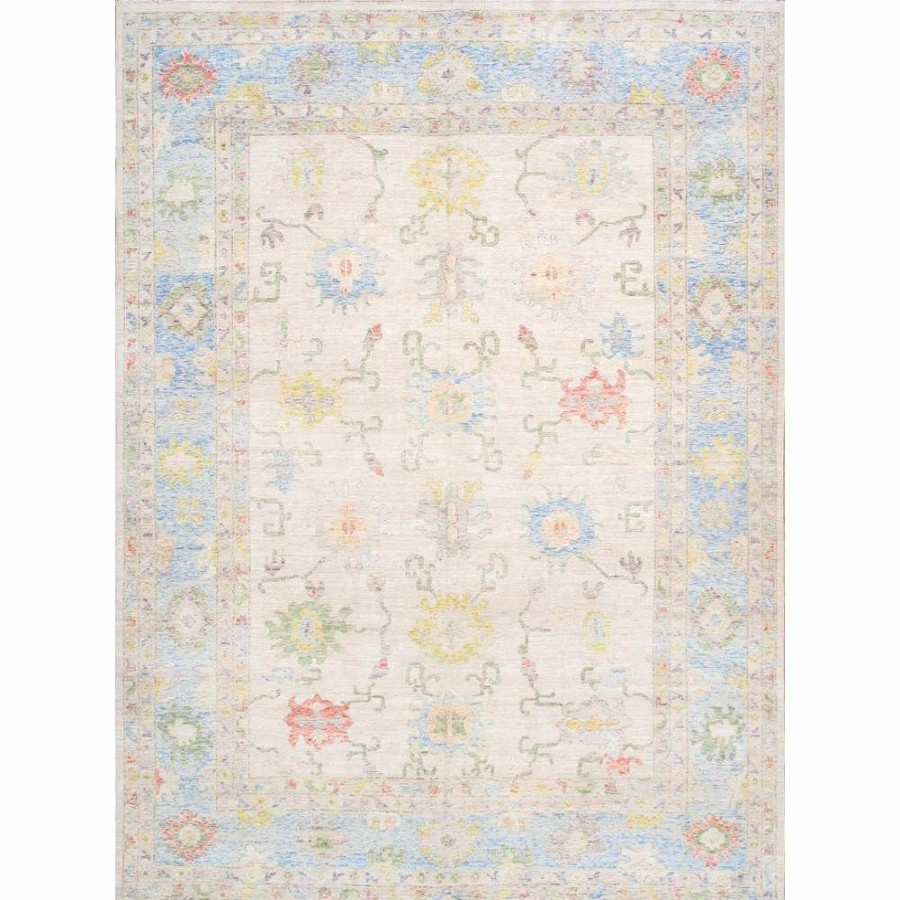 Wholesale * Oushak Hand-Knotted Ivory Wool Area Rug-10 3" X 13 0" Promotion Pasargad Home