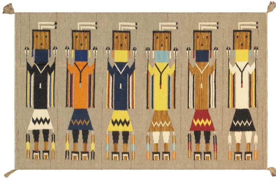 Online * Classical Pasargad Home Navajo Style Handwoven Wool Multicolor Area Rug 3 2 X 4'11" Pasargad Home Pnt-201 3X5