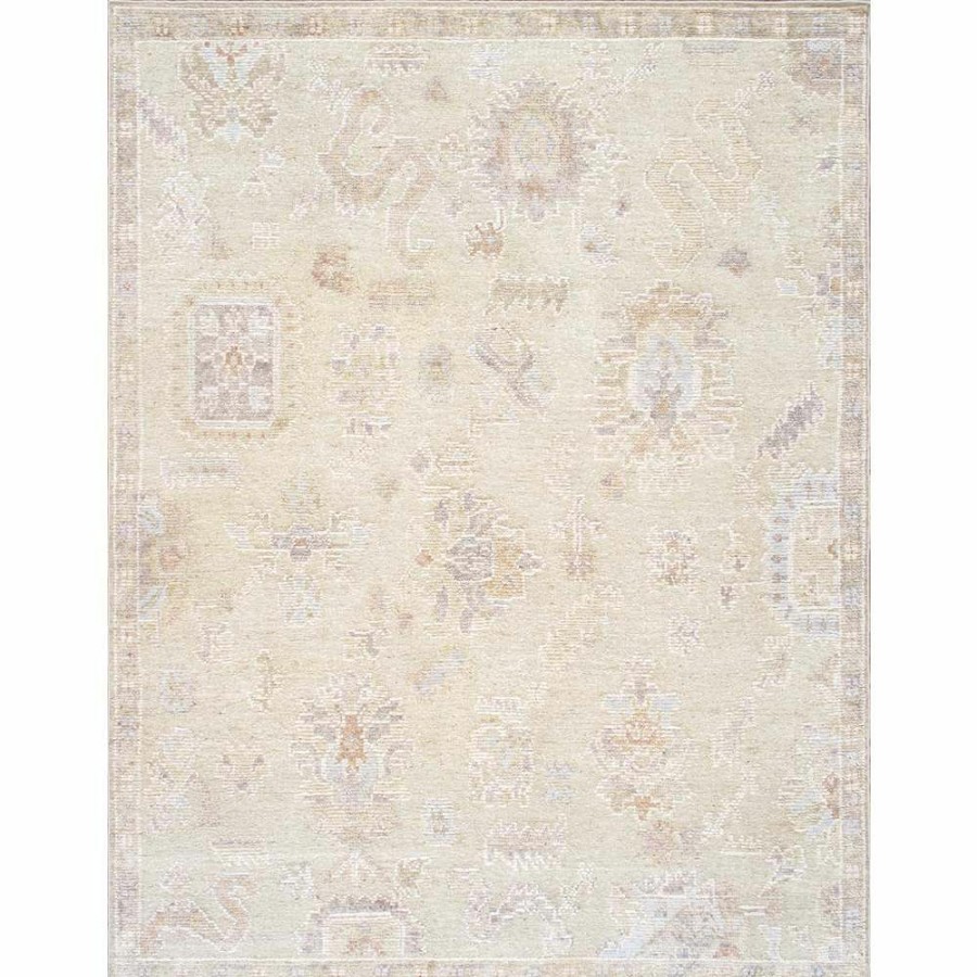 Best * Oushak Hand-Knotted L. Green Wool Area Rug-9 3" X 12 0" Closeout Sale Pasargad Home