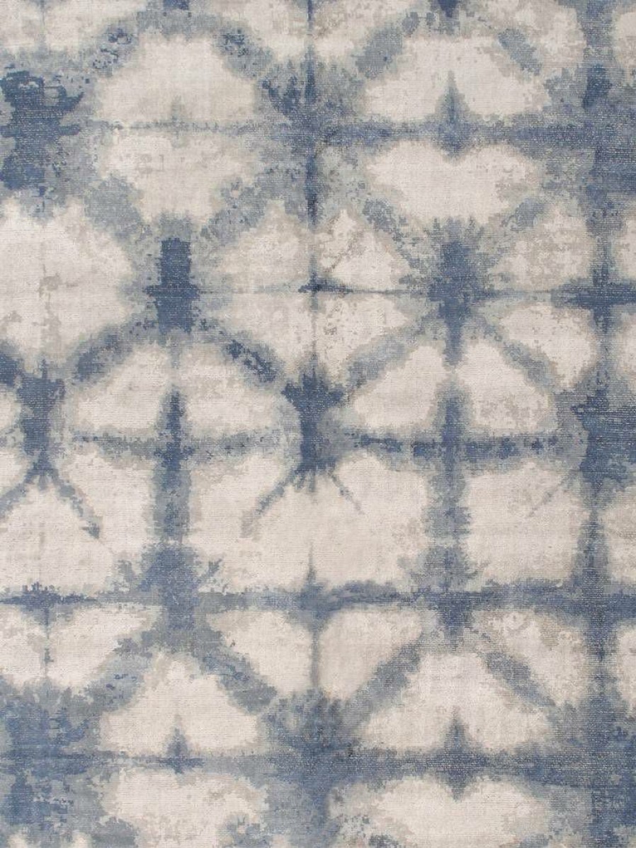 Wholesale * Limited Edition Pasargad Home Shibori Collection Hand-Loomed Silver/Blue Bsilk & Wool Area Rug-12 0 X 15 0 Pasargad Home Pel-12 12 15