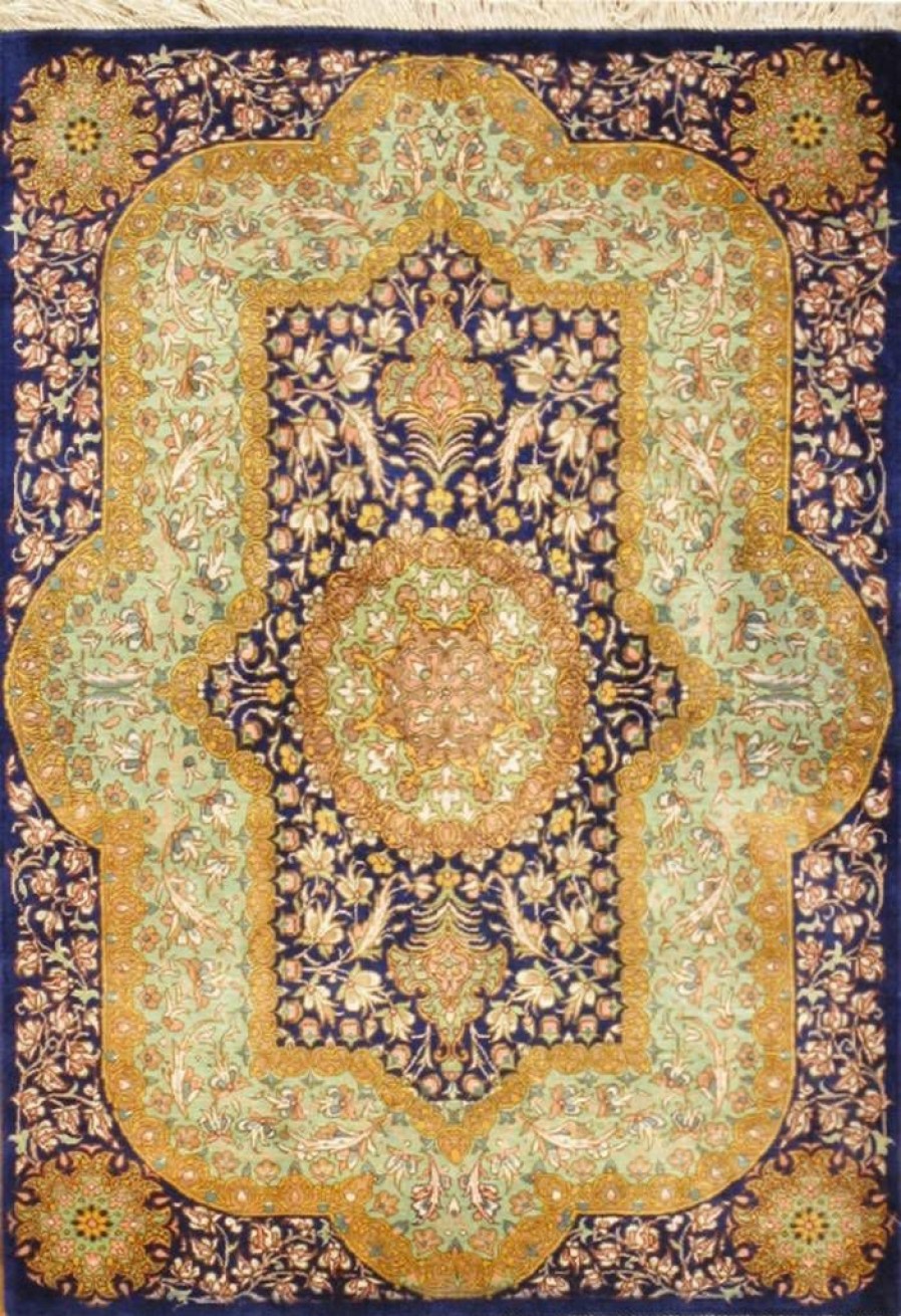 New * Hot Sell Qum Colletion Hand-Knotted Pure Silk Area Rug- 2 0 X 2'10" Pasargad Home 038038