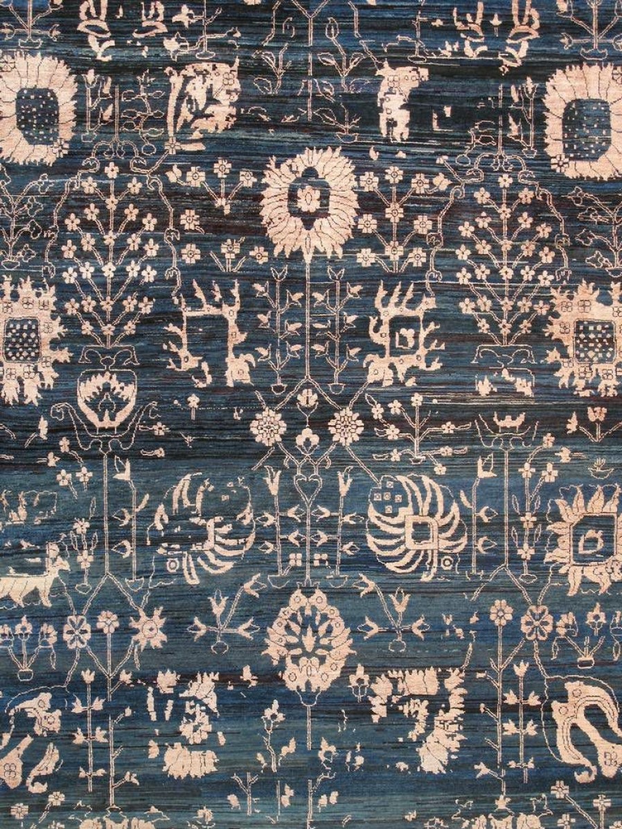 Clearance * Hot Selling Pasargad Home Transitional Collection Hand-Knotted Blue Bsilk & Wool Area Rug-10 0 X 14 0 Pasargad Home Vase-7024 10 14