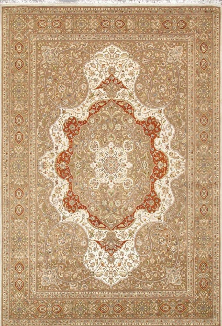 Best * Best Sale Tabriz Hand-Knotted Silk & Wool Area Rug-10 0 X 14 3 Pasargad Home 973318 10X14