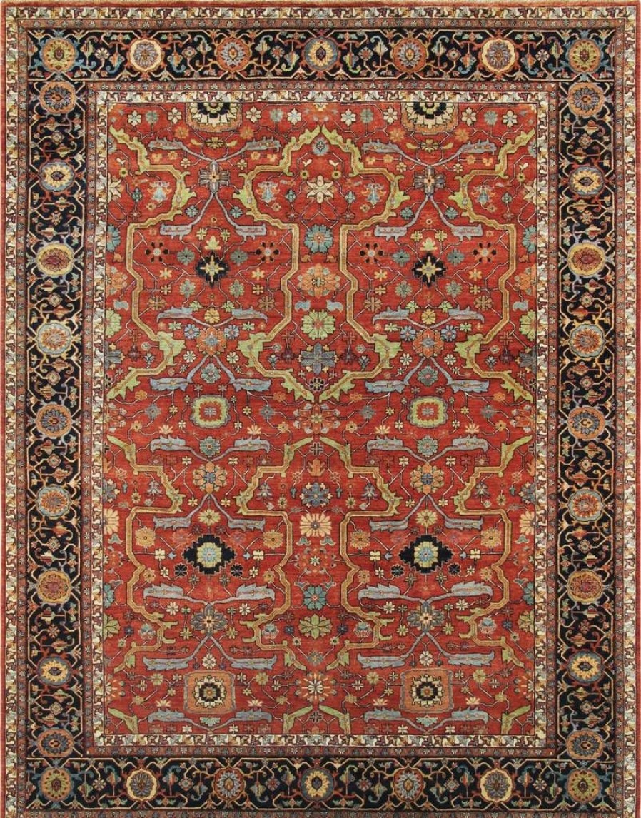 Wholesale * Wholesale Pasargad Home Ferehan Collection Hand-Knotted Rust/Navy Wool Area Rug-11 8 X 14'10" Pasargad Home Ps-36 12 15