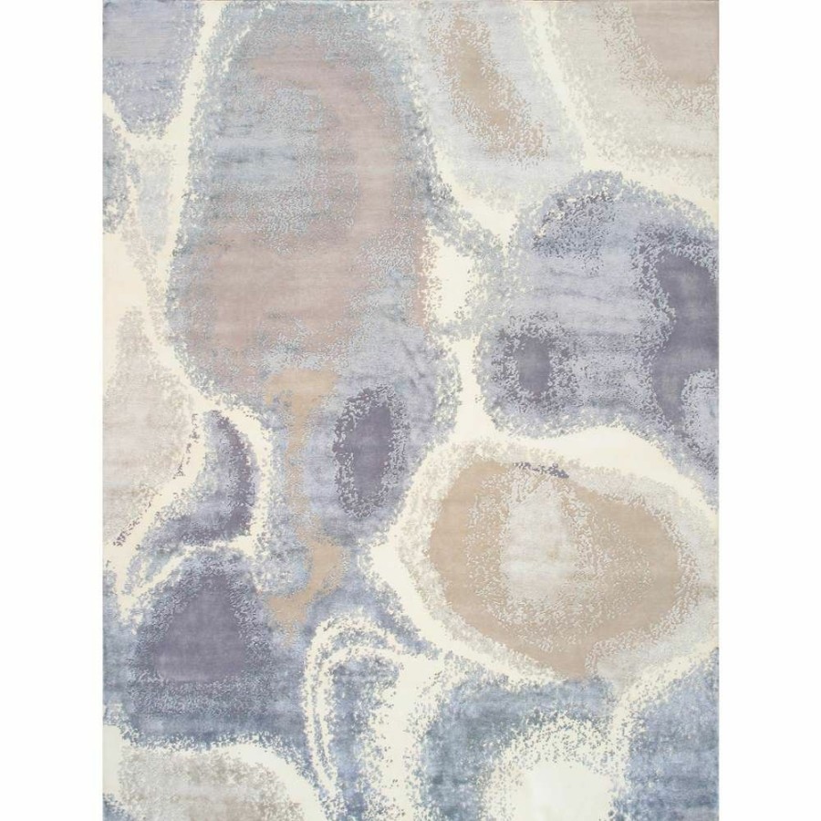 Clearance * Modern Hand-Knotted Ivory Tencel Silk & Wool Area Rug- 9 1" X 12 2" Online Store Pasargad Home