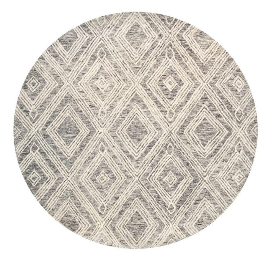 New * Featured Pasargad Home Modern Collection Hand-Tufted Bamboo Silk & Wool Area Rug, 6 0 X 6 0 , Silver Pasargad Home Plt-1624Rnd 6