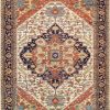 New * Large Choice Pasargad Home Serapi Collection Hand-Knotted Ivory Wool Area Rug- 7'11" X 7'11" Pasargad Home Ph-3 8 8