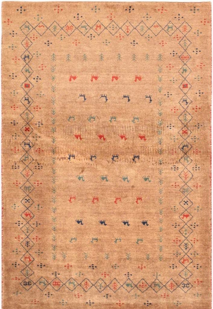 New * Promotions Gabbeh Collection Hand-Knotted Lamb'S Wool Area Rug- 3 4 X 4 10 Pasargad Home 028462