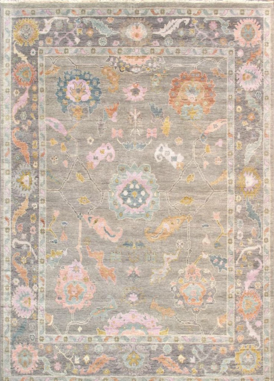 Online * Crazy Deals Pasargad Home Oushak Collection Hand-Knotted Wool Area Rug- 5'11" X 9 0 , Silver-Grey Pasargad Psf-04 6 9