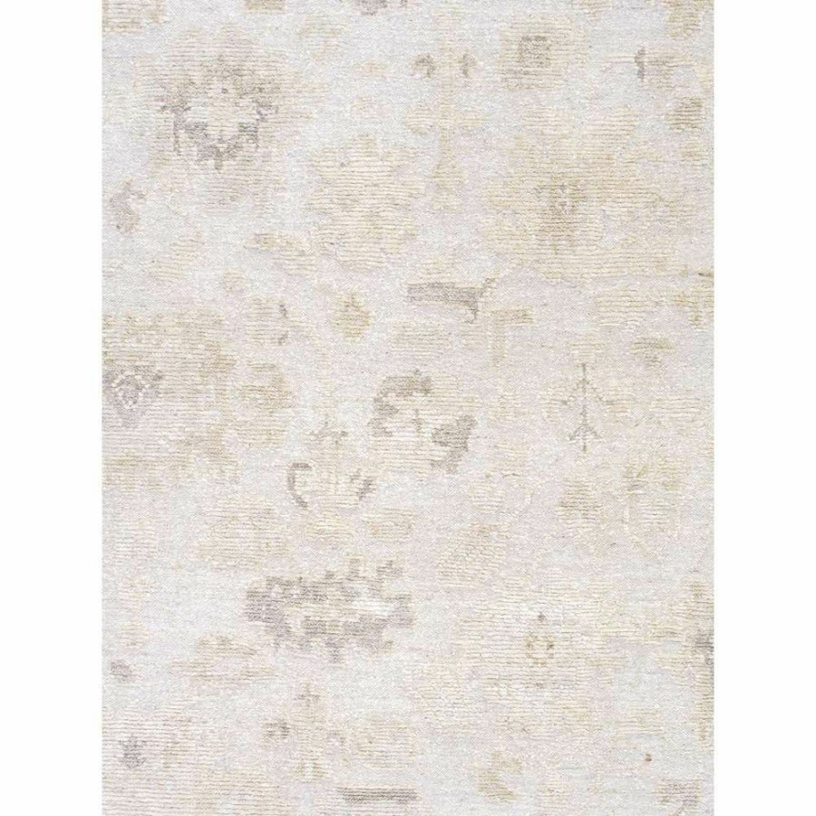 Online * Oushak Hand-Knotted Silver Wool Area Rug-9 3" X 12 1" Outlet Sale Pasargad Home