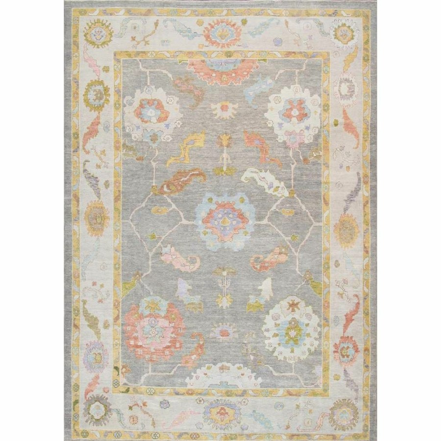 Clearance * Turkish Oushak Hand-Knotted Grey Wool Area Rug-9 9" X 13 8" Cheap Online Pasargad Home