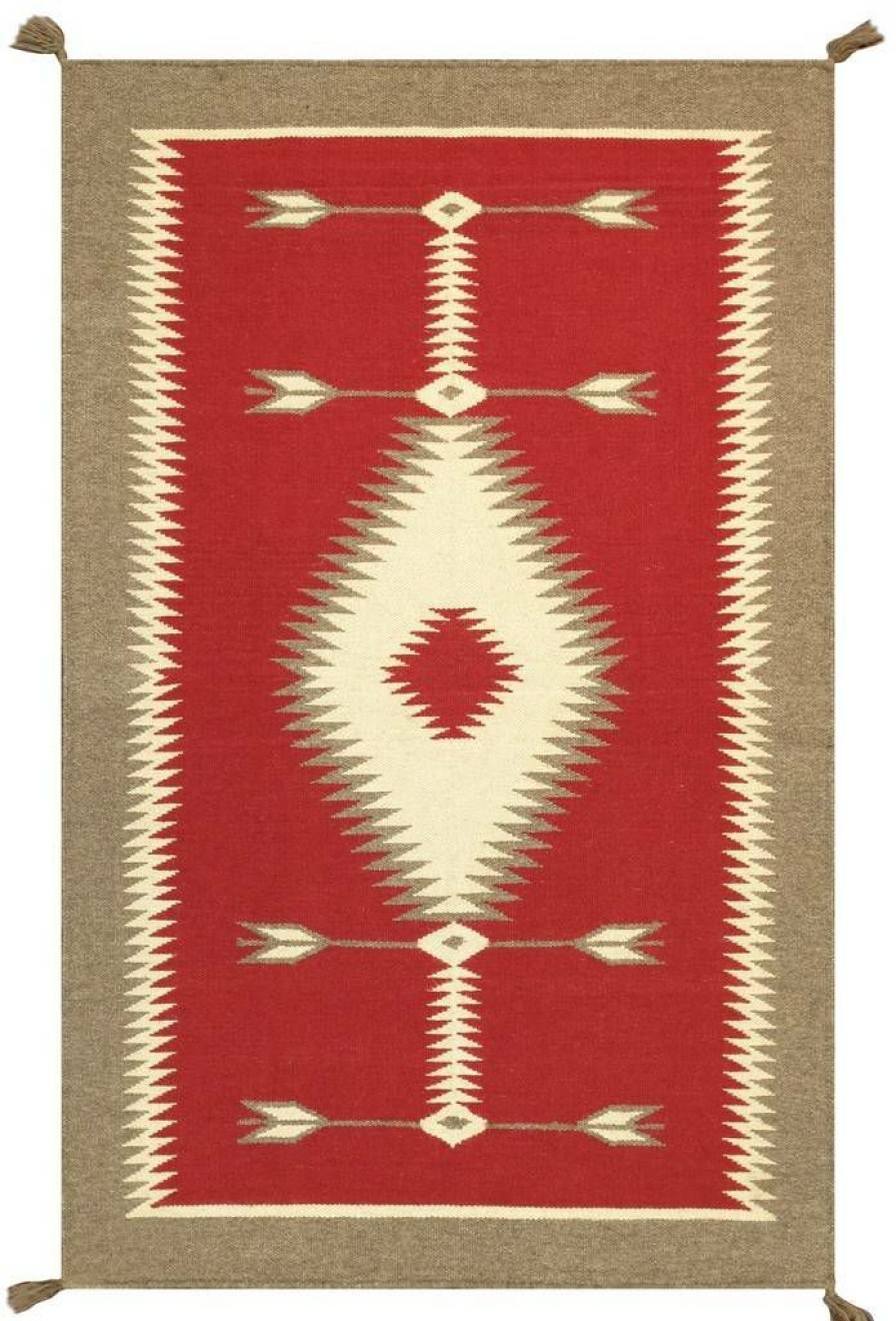 Best * Hot Sell Pasargad Home Navajo Style Handwoven Wool Red Area Rug 3 1 X 4'11" Pasargad Home Pnt-253 3 5