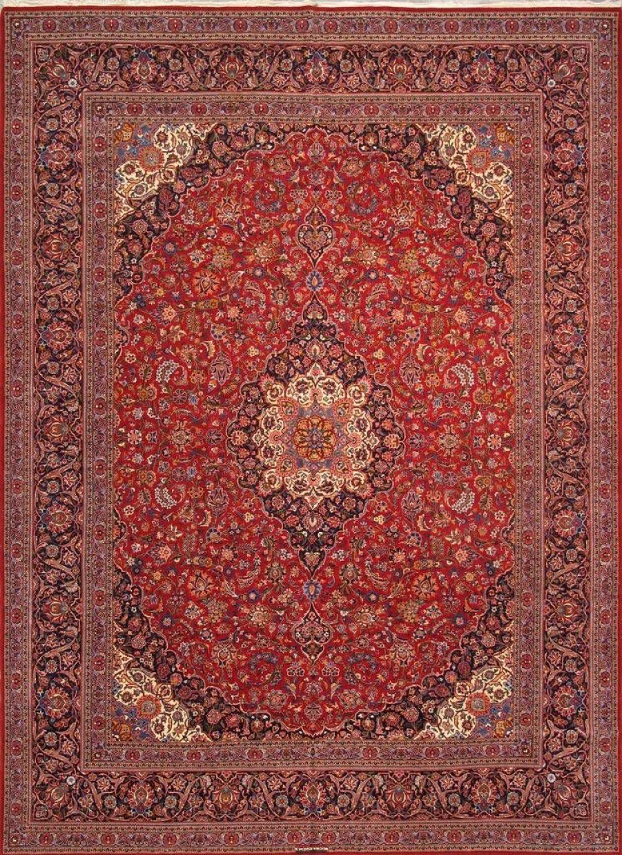 Clearance * Shoping Pasargad Home Antique Kashan Collection Lamb'S Wool Area Rug-10'10" X 14 7 , Red Pasargad Home 15444