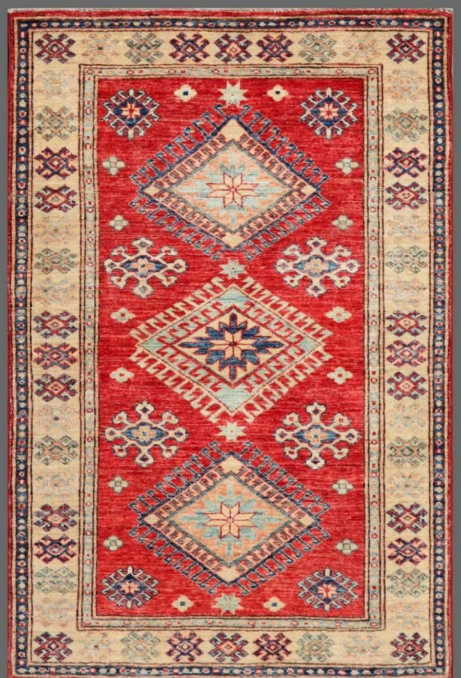 Online * Featured Kazak Collection Hand-Knotted Lamb'S Wool Area Rug- 3 3 X 4 9 Pasargad Home 039987