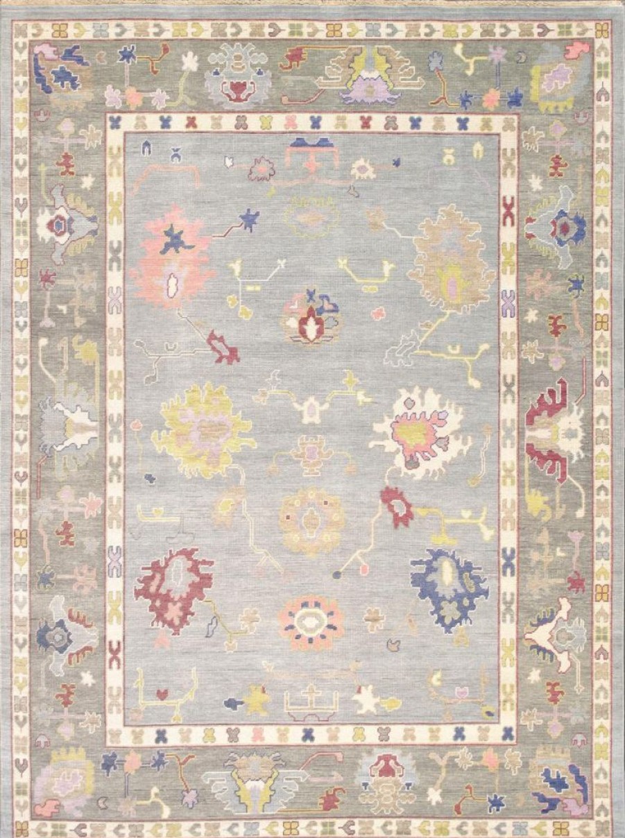 Online * Shoping Pasargad Home Oushak Collection Hand-Knotted Wool Area Rug- 8'11" X 12 0 , Blue-Grey Pasargad Psf-07 9 12