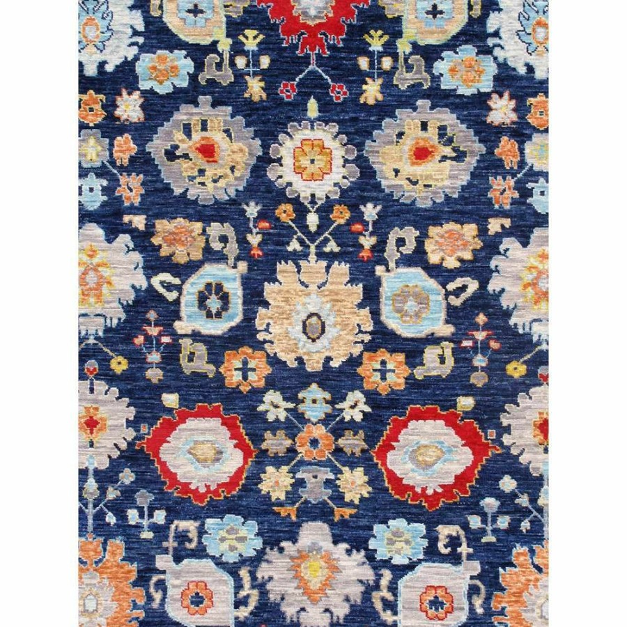 Clearance * Oushak Hand-Knotted Navy Wool Area Rug-9'11" X 14 0" Fire Sale Pasargad Home