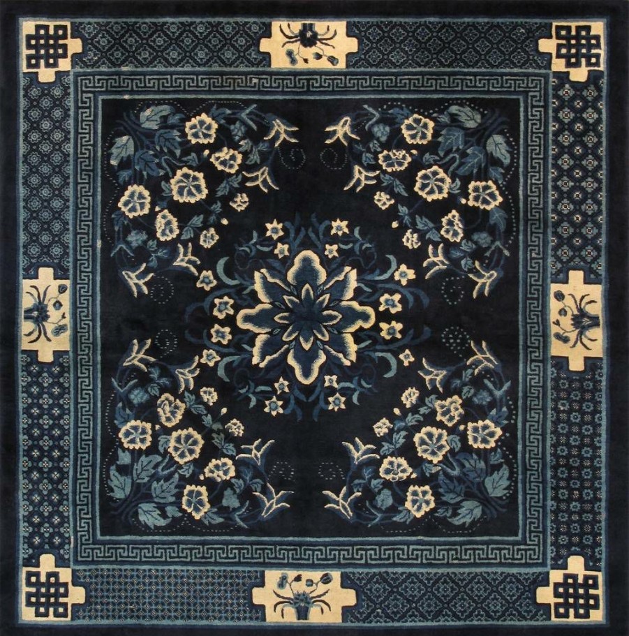 Best * Hot Sell Pasargad Home Antique Hand-Knotted Wool Blue Area Rug 6 2 X 6 3 Pasargad Home 097366