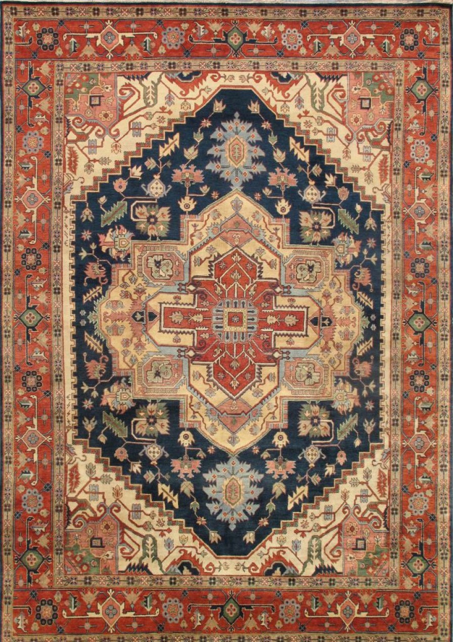 Clearance * Outlet Pasargad Home Serapi Hand-Knotted Wool Navy Area Rug 10 1 X 14 2 Pasargad Home Pb-10B Nvy 10 14