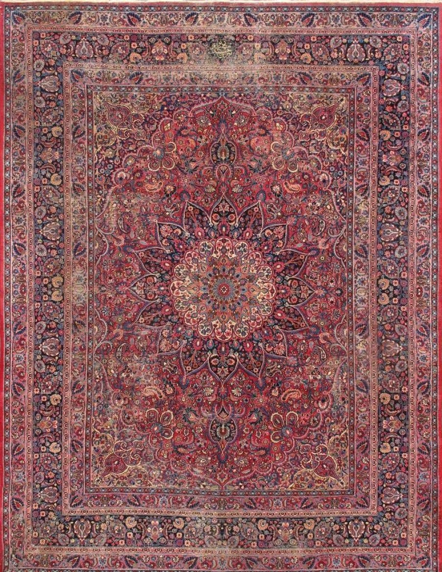 Clearance * Crazy Deals Antique Mashad Collection Hand-Knotted Wool Area Rug- 10 3 X 13 2 Pasargad Home 59738