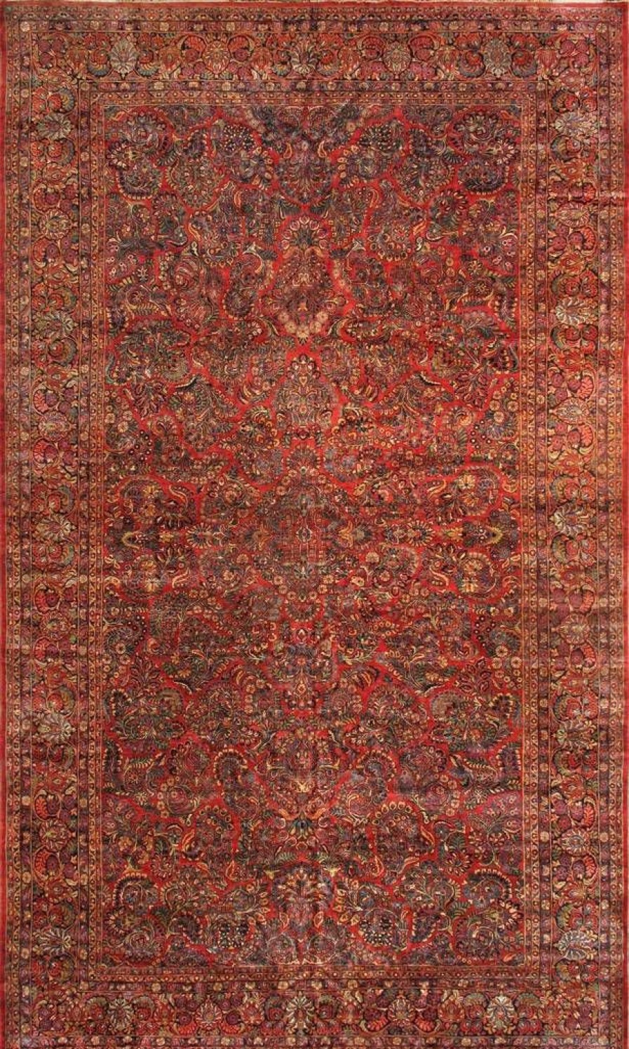 Online * Hot Selling Pasargad Home Antique Sarouk Collection Lamb'S Wool Area Rug-12'10" X 20 5 , Red Pasargad Home 38921