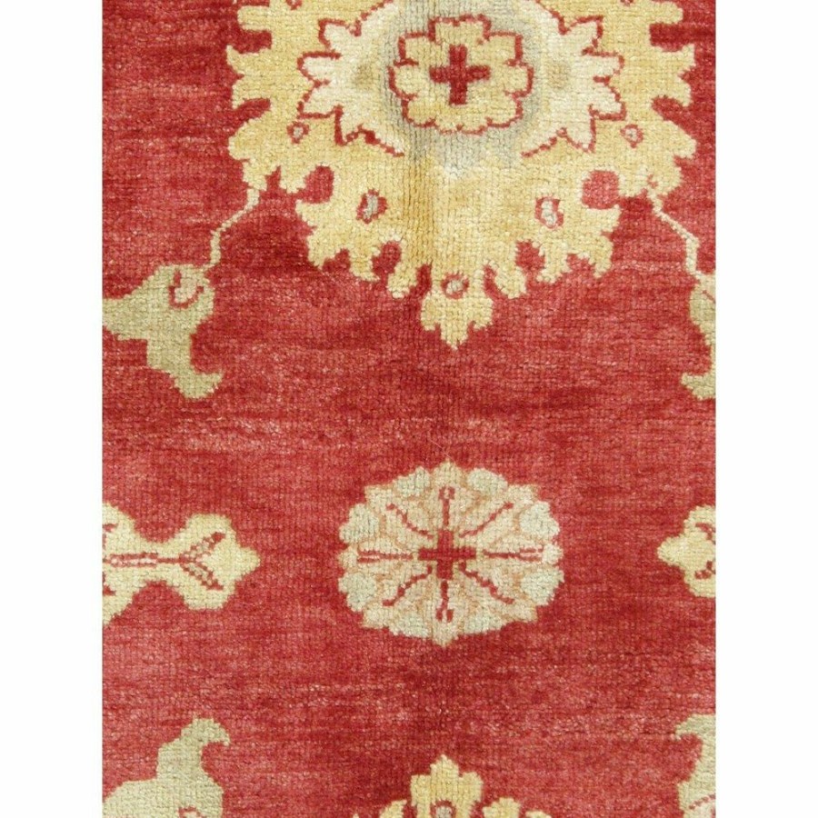 Best * Oushak Hand-Knotted Red Lamb'S Wool Area Rug-9'10" X 13'11" Best-Selling Pasargad Home