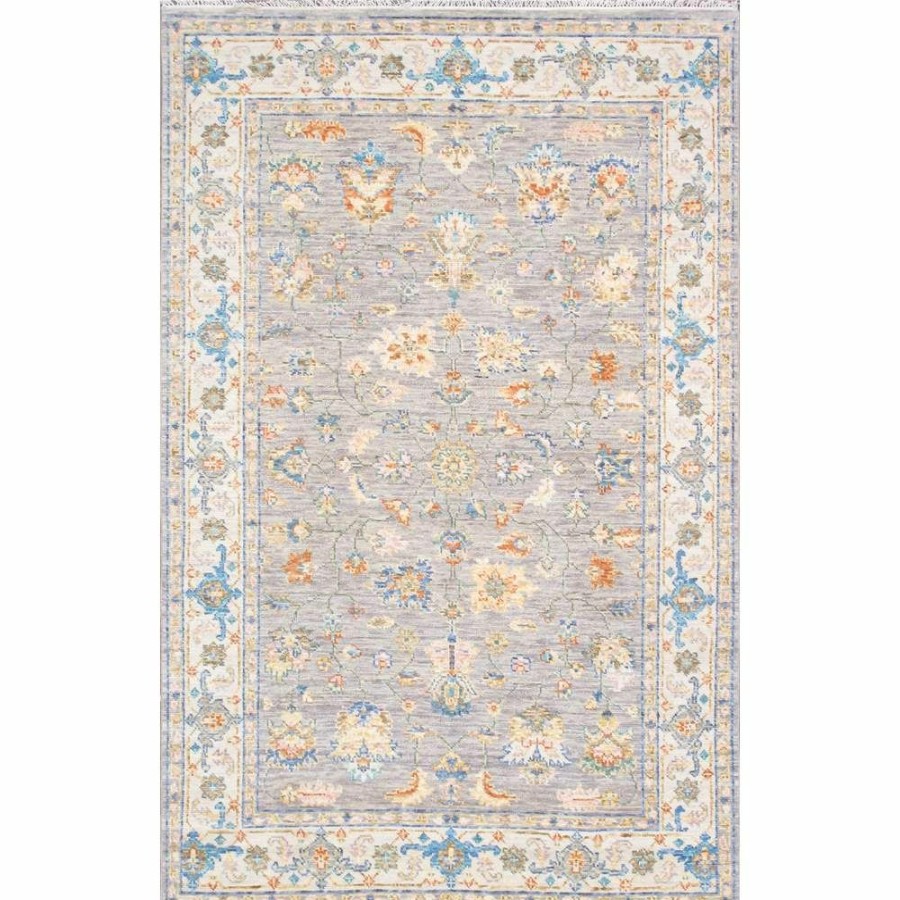 Online * Oushak Hand-Knotted Grey Wool Area Rug-6 0" X 9 2" Online Discount Pasargad Home