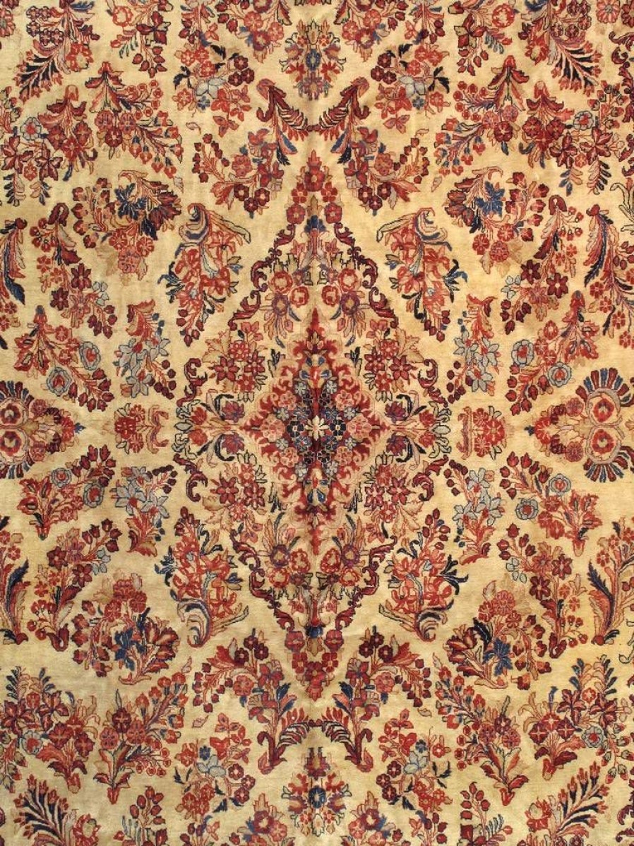 Online * Promotions Pasargad Home Antique Sarouk Collection Hand-Knotted Lamb'S Wool Area Rug-11'10" X 13'11", Ivory/Burgundy Pasargad Home 039392