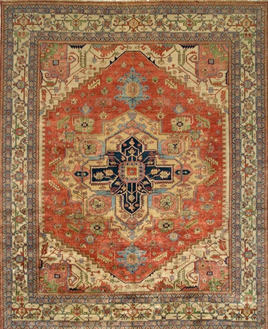 Hot * Classical Serapi Collection Rust/Ivory Wool Area Rug Pasargad Home Pb-10B Ivo 10 10