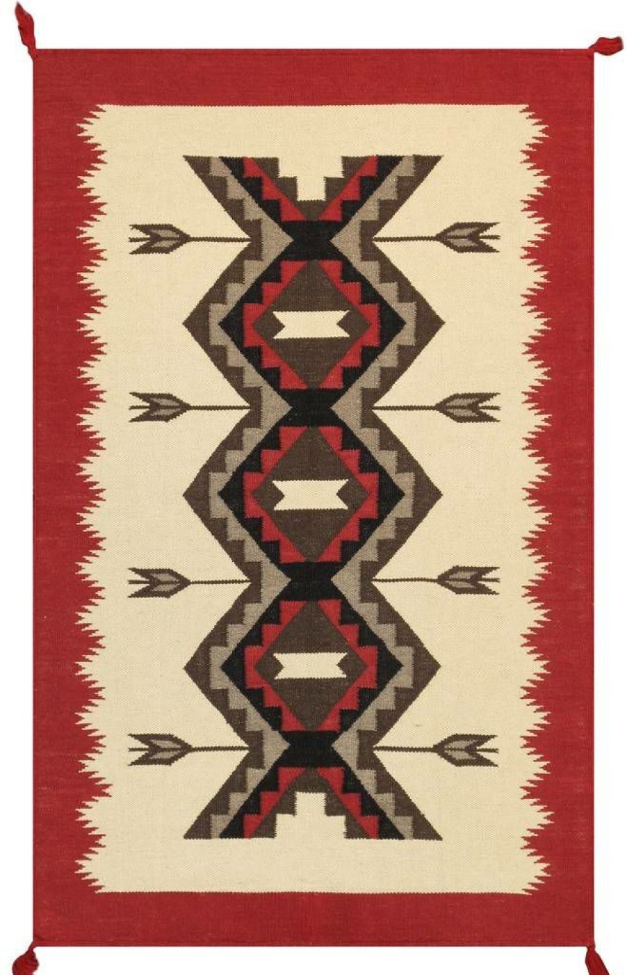 Hot * Classical Pasargad Home Navajo Style Handwoven Wool Ivory Area Rug 3 1 X 4'11" Pasargad Home Pnt-252 3 5